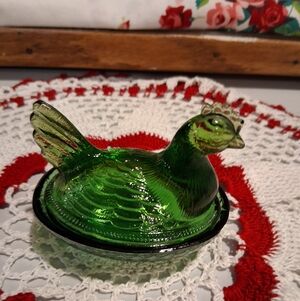 Rare Emerald Hen On Nest